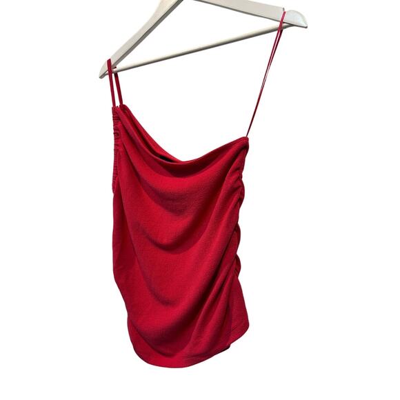 Sanctuary One Shoulder Ruched Asymmetrical Sexy Top Deep Pink Womens XXL NEW - Picture 7 of 12